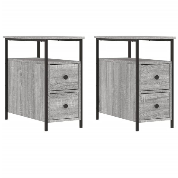 vidaXL Tables de chevet 2 Pièces sonoma gris 30x60x60cm bois d'ingénierie