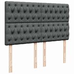 vidaXL Sommier à lattes de lit avec matelas Gris foncé 140x200cm Tissu