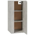 vidaXL Meuble TV mural Gris béton 40x34 5x80 cm