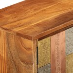 vidaXL Meuble TV avec portes 112x30x40cm bois d'acacia massif et métal