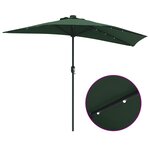 vidaXL Parasol de Jardin Demi avec Poteau en Aluminium Vert 294 cm