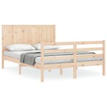 vidaXL Cadre de lit avec tête de lit 140x200 cm bois massif