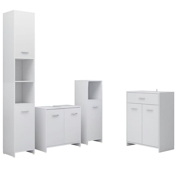 vidaXL Ensemble de meubles de salle de bain 4 Pièces Blanc