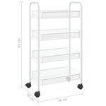 vidaXL Chariot de cuisine à 4 niveaux Blanc 46x26x85 cm Fer