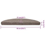 vidaXL Tapis d'escalier autocollants 15 Pièces Crème 65x21x4cm Aiguilleté