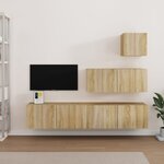 vidaXL Ensemble de meubles TV 4 Pièces Chêne sonoma Bois d'ingénierie