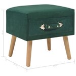 vidaXL Table de chevet Vert 40x35x40 cm Velours