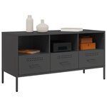 vidaXL Meuble TV noir 100 5x39x50 5 cm acier laminé à froid