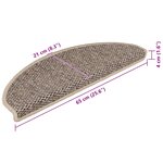 vidaXL Tapis d'escalier autocollants 15 Pièces 65x21x4 cm Beige foncé
