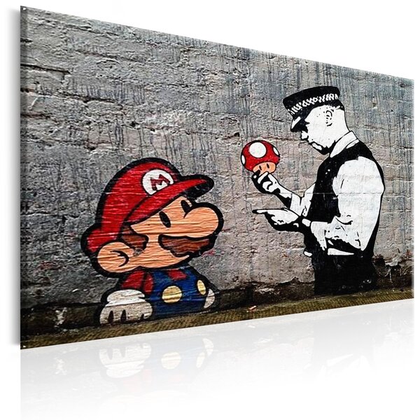 Tableau - mario et policier (banksy) l x h en cm 60x40