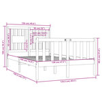 vidaXL Cadre de lit Blanc Bois massif 120x190 cm Petit double