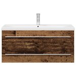 vidaXL Meuble sous lavabo de salle de bain avec lavabo intégré vieux bois