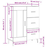 vidaXL Buffet chêne fumé 69 5x34x90 cm bois d'ingénierie