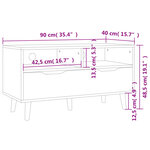 vidaXL Meuble TV noir brillant 90x40x48 5 cm bois d'ingénierie