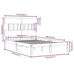 vidaXL Cadre de lit sans matelas blanc 140x190 cm bois massif