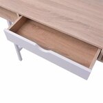 Bureau table meuble travail informatique bureau avec 1 tiroir chêne et blanc 0502072