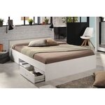 Lit adulte contemporain blanc mat 140 x 200 cm