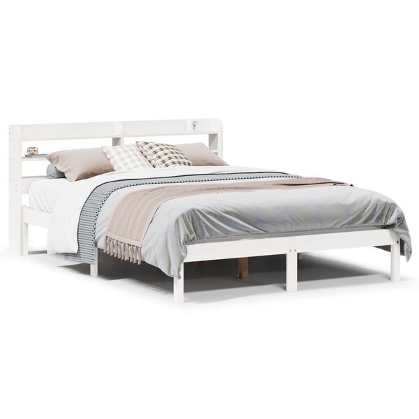 vidaXL Cadre de lit sans matelas blanc 120x200 cm bois de pin massif