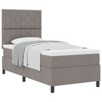 vidaXL Lit ressort avec matelas taupe 100x200 cm en tissu