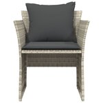 vidaXL Chaise de jardin avec tabouret gris clair résine tressée
