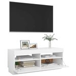 vidaXL Meuble TV avec lumières LED Blanc 100x35x40 cm