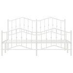 vidaXL Cadre de lit métal sans matelas et pied de lit blanc 180x200 cm