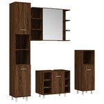 vidaXL Ensemble d'armoires de salle de bain 4 Pièces chêne marron