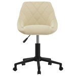 vidaXL Chaise pivotante de salle à manger Crème Velours