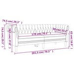 vidaXL Canapé Chesterfield 3 places taupe tissu