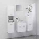 vidaXL Ensemble de meubles de salle de bain Blanc Aggloméré