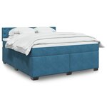 vidaXL Sommier à lattes de lit et matelas bleu 180x200 cm velours