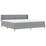 Lit avec Sommier vidaXL avec Matelas Gris Clair 200x200 cm Tissu