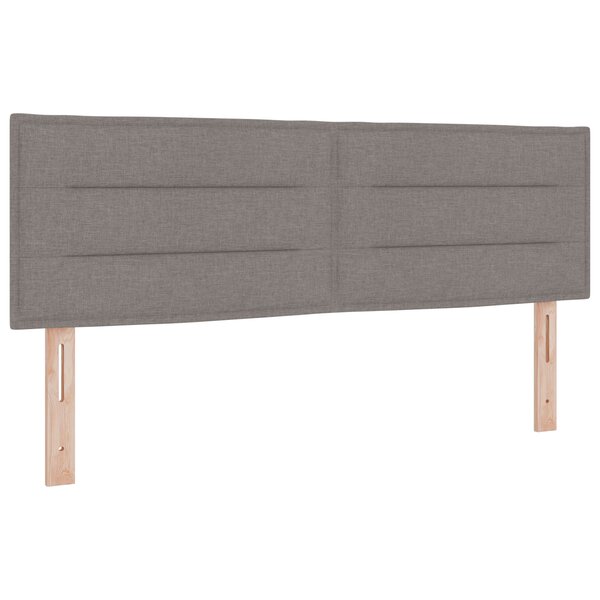 Tête de lit avec design en lignes taupe 140 cm en tissu