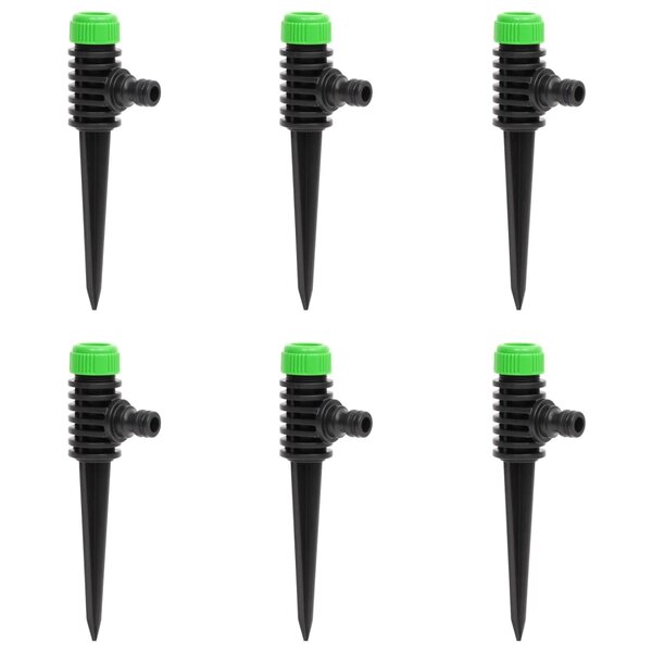 vidaXL Arroseurs rotatifs 6 Pièces vert et noir 3x6x19 5 cm ABS et PP