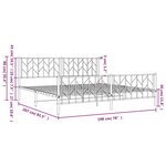 vidaXL Cadre de lit métal sans matelas et pied de lit blanc 193x203 cm