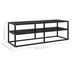 vidaXL Meuble TV noir avec verre noir 120x40x40 cm