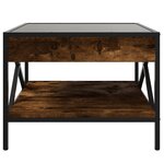 vidaXL Table basse avec LED Infinity chêne fumé 50x50x38 cm