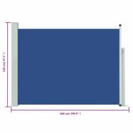 vidaXL Auvent latéral rétractable de patio 120x500 cm Bleu