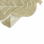 Tapis coton lavable Mini Monstera olive - 75 x 100 cm