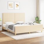 vidaXL Cadre de lit avec tête de lit Crème 180 x 200 cm Tissu