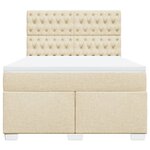 vidaXL Sommier à lattes de lit avec matelas Crème 140x200 cm Tissu