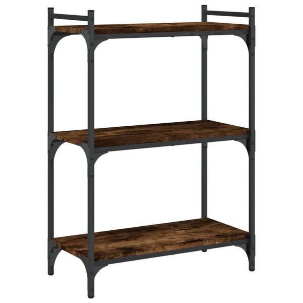 vidaXL Bibliothèque 3 niveaux chêne fumé 60x30x86 cm bois d'ingénierie