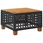 vidaXL Table de jardin noir 55x55x36 cm résine tressée et bois acacia