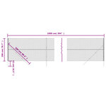 vidaXL Clôture à mailles losangées anthracite 2x10 m