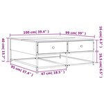vidaXL Table basse chêne fumé 100x99x40 cm bois d'ingénierie