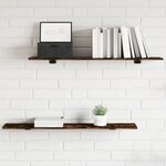 vidaXL Étagères murales 4Pièces chêne fumé 100x20x1 5cm bois d'ingénierie