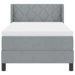 Lit à ressorts vidaXL avec matelas Gris clair 100x200 cm Tissu