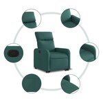 vidaXL Fauteuil inclinable vert foncé tissu