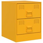 vidaXL Table de chevet jaune 34 5x39x44 cm acier