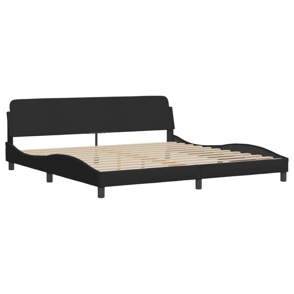 vidaXL Cadre de lit sans matelas noir 200x200 cm tissu